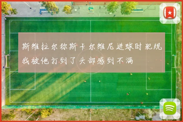 斯维拉尔称斯卡尔维尼进球时犯规我被他打到了头部感到不满